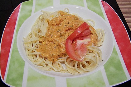 Pasta mit Knoblauch - Tomaten - Shrimps 9