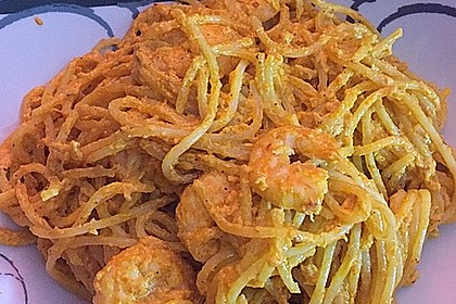 Pasta mit Knoblauch - Tomaten - Shrimps 14