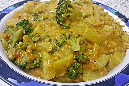 Kartoffel-Brokkoli-Curry mit Kokosmilch 14
