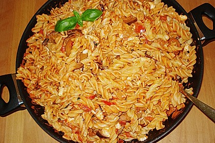Fusilli mit Auberginen und Mozzarella 3