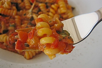 Fusilli mit Auberginen und Mozzarella 2