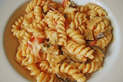 Fusilli mit Auberginen und Mozzarella 8