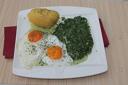 Kartoffeln, Spinat, Käse und Ei 11
