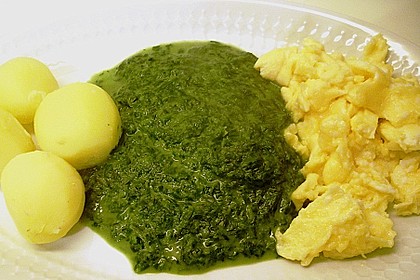 Kartoffeln, Spinat, Käse und Ei 3