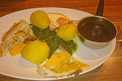 Kartoffeln, Spinat, Käse und Ei 6