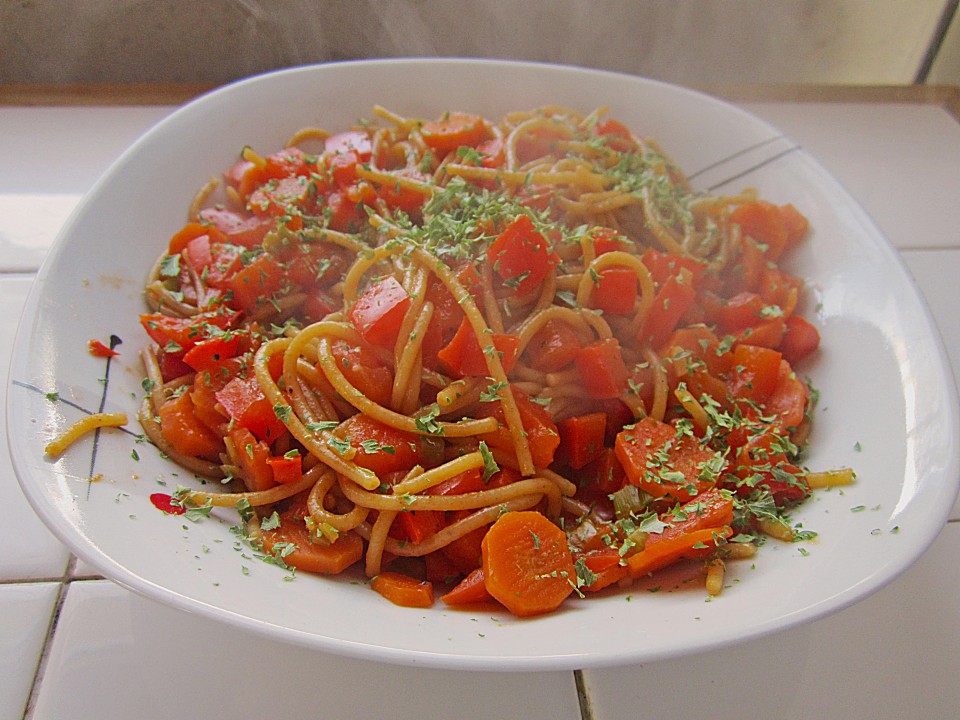 Spaghetti Mit Karotten Paprika Sauce Von KundK Chefkoch de