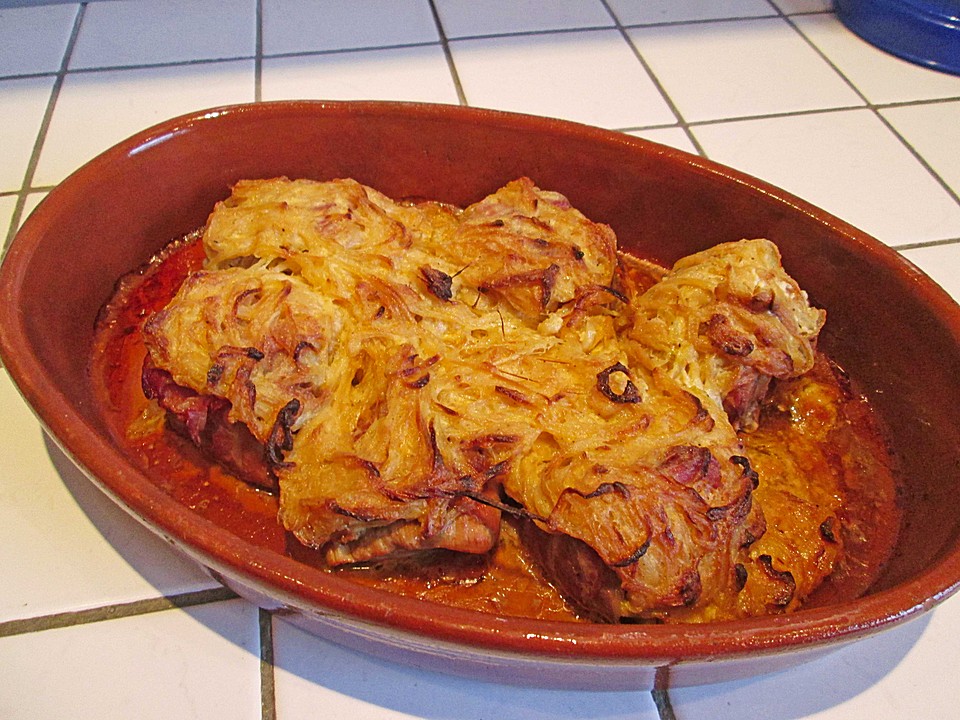 Überbackenes Schweinefilet mit Zwiebel - Senf - Kruste von paula50 ...