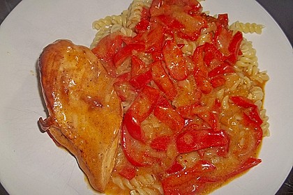 Hähnchen in Paprika Rahmsauce 6
