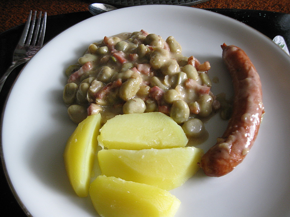 Dicke Bohnen mit Speck und Salzkartoffeln von susili101 | Chefkoch.de