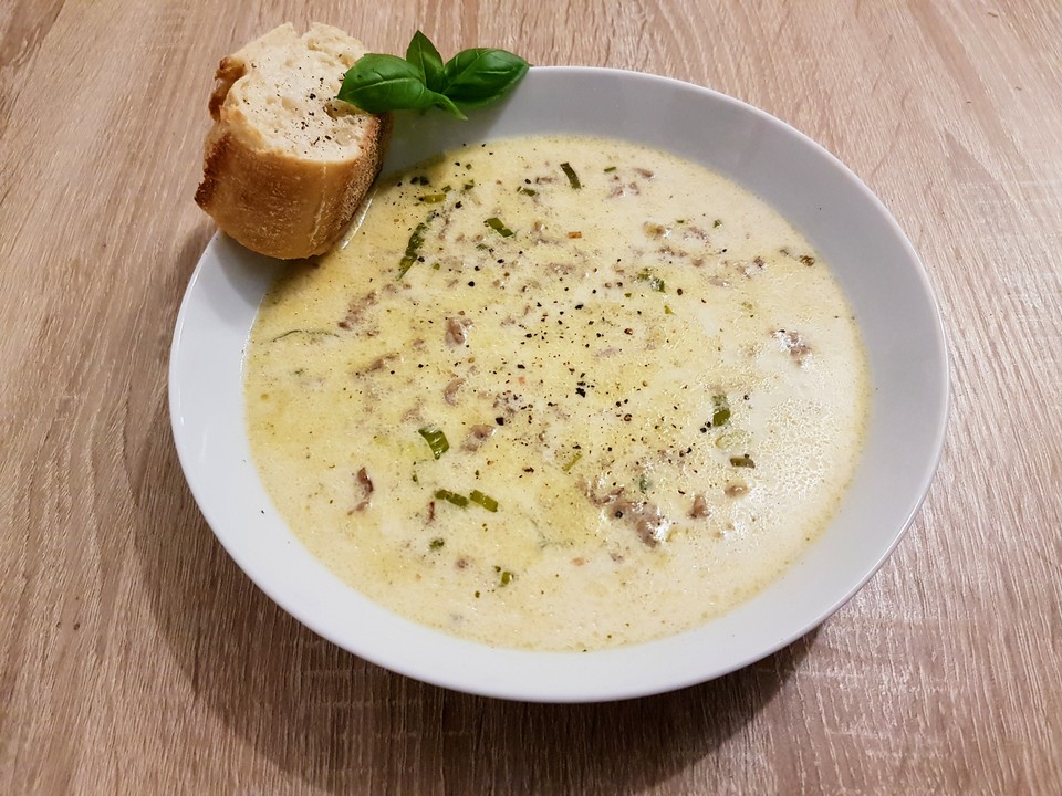 Käse-Lauch-Suppe mit Hackfleisch von Nitseltrik | Chefkoch.de