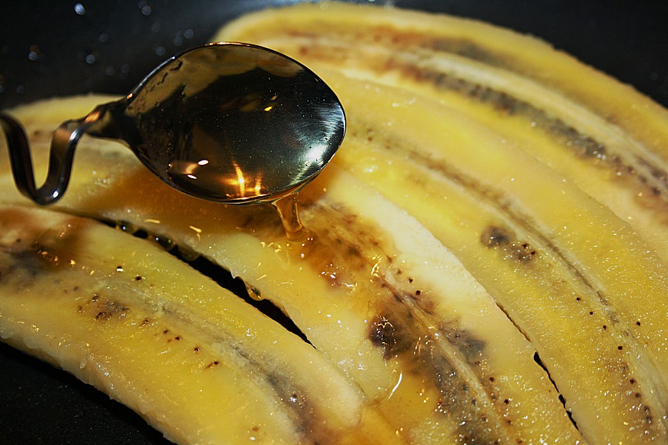 Gebackene Bananen mit Honigcreme und Vanilleeis von Sarah83 | Chefkoch.de